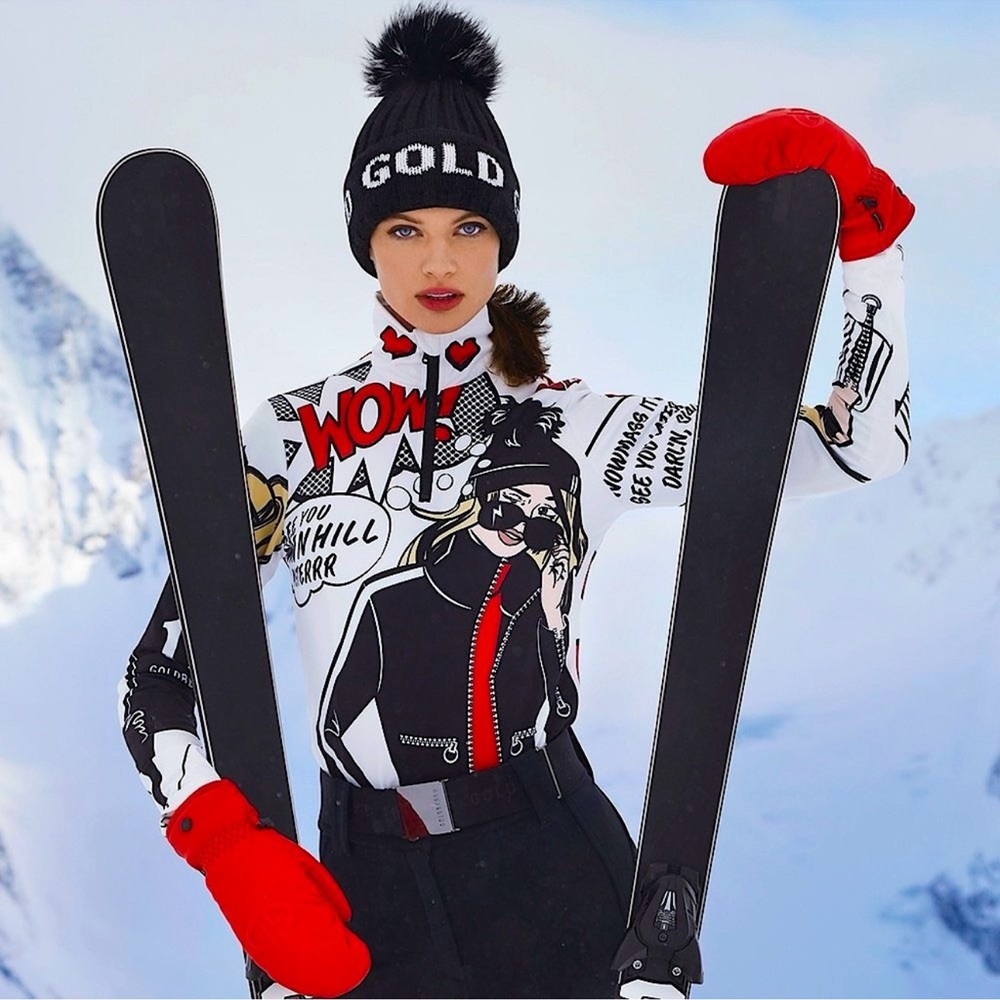 Goldbergh Pop 1/4-Zip Mid-Layer Ski Top Graphic Pop Art Comic Print